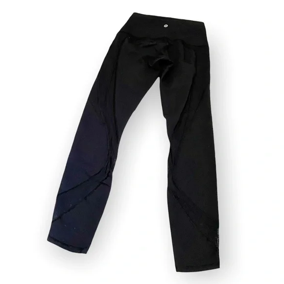 Lululemon 4 wunder unders leggings black mesh special edition active yoga luon - Picture 2 of 7